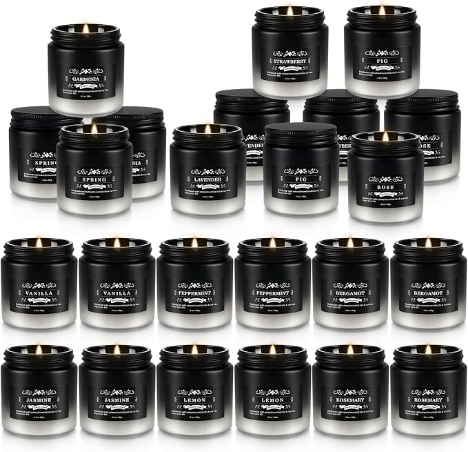 YOROXRG 24 Pack Scented Candles with Added Natural Essential Oils, 3.5oz, Suitable for Various Festivals, Parties, Yoga, and Home Scened