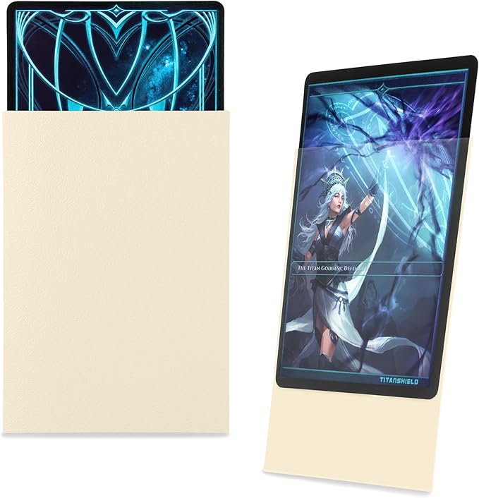 TitanShield Premium Card Sleeves | Compatible with Pokemon, One Piece, Lorcana, Flesh & Blood, & Magic The Gathering MTG | (150 Sleeves - Standard) (1, Ivory, Standard | 66x91mm)
