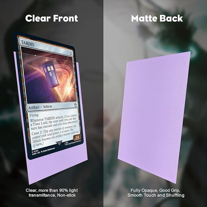 Lilac MTG Card Sleeves 300CT, Matte Textured Back Card Sleeve Deck Card Protectors, Standard Size Card Sleeves for MTG, Baseball Card, Sports Card, Game Card