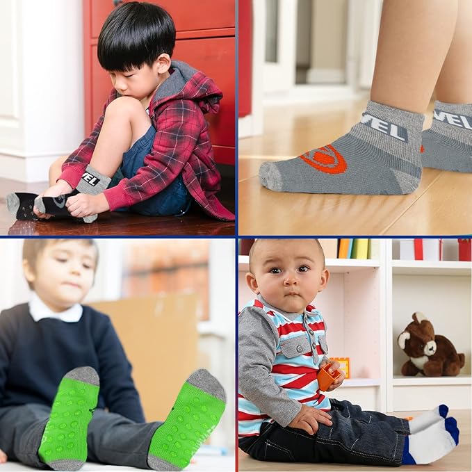 Marvel Spiderman Grip Socks, 10 Pack, Toddler Boys, Ankle Length, Multicolor, Small
