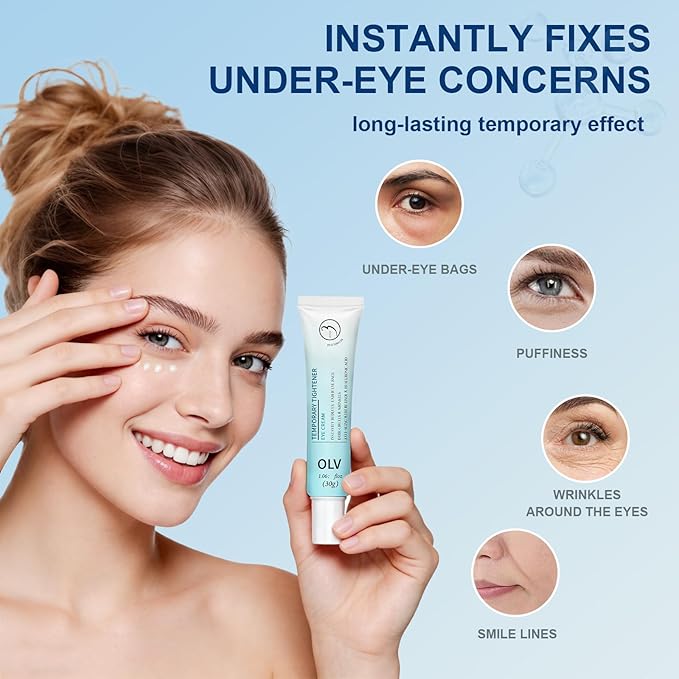 OLV Instant Eye Tightener Cream, Temporary Eye Tightener Eye Cream for Women Reduces Eye Bags, Dark Circles, Wrinkles, Puffiness, Fine Lines For All Skin Types (1.06 oz/30g)