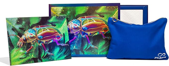 Unique Jigsaw Puzzles 1000 Pieces for Adults, Laser Rainbow Reflection Unique Puzzles, Cool Puzzles for Adult in Game Night, Beetle Theme, Unique Gifts for Puzzle Lovers