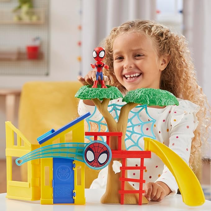 Spidey and his Amazing Friends Spidey Playground Playset, Includes 4-Inch Action Figure, Marvel Super Hero Toys for Kids 3 and Up