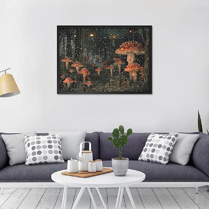 Jigsaw Puzzle 1000 Pieces, Merry Mushroom Adult Jigsaw Puzzles, Adults Puzzles 1000 Piece Challenging Puzzle Perfect for Game Nights Educational Toy Finished Size 19.5 x 27.5 Inch