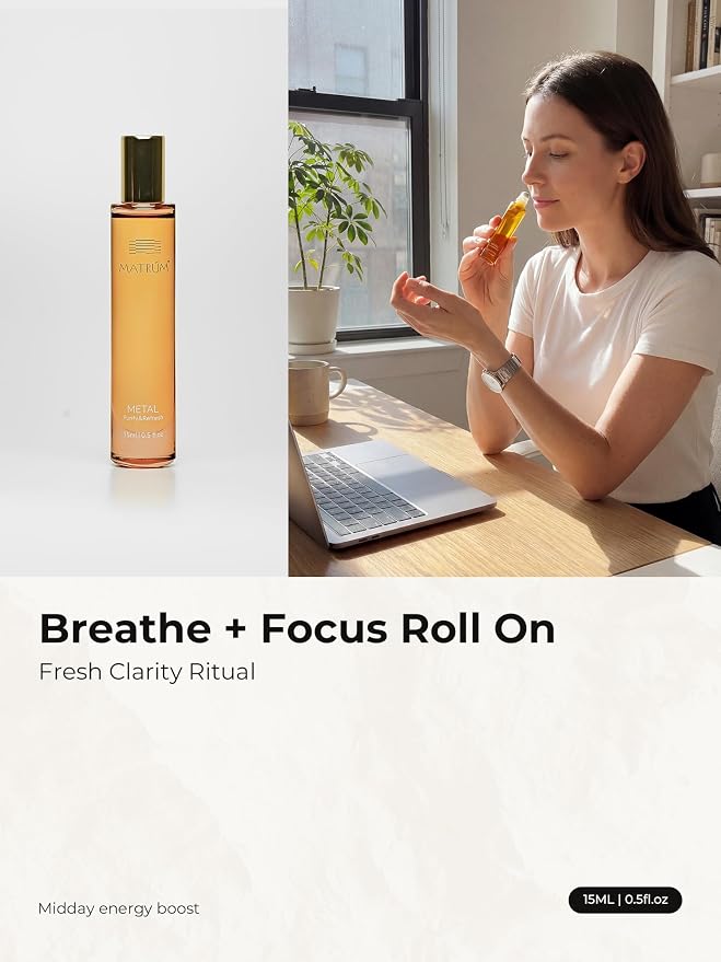 Breathe Essential Oil Roll-On 15ml, Pure Peppermint, Eucalyptus & Frankincense Oils Blend, Essential Oil Roller for Clear Breathing, Mint Citrus Scent, Tailored to Your Personality