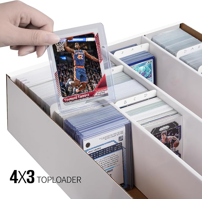 2/4-Pack Trading Card Storage Box，3200 Count Baseball Card storage box with Dividers Storage for Sports football basketball organizer box Cardboard bulk