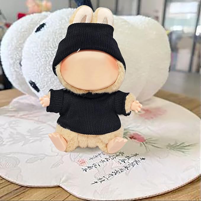 Clothes Fit for 17CM Doll, Fashion Doll Clothes Outfit Set Cute Theme Designer Toys Dress Accessories for Collector Fans Display (H Black Set)
