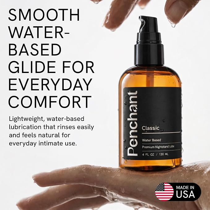 Penchant Classic Water-Based Personal Lubricant for Women and Men – Smooth Clean-Rinsing Personal Lube for Everyday Use - Unscented, Condom Compatible Lube for Sex - Made in USA (20 fl oz)