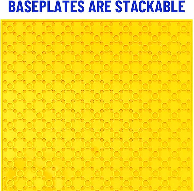 Strictly Briks Classic Stackable Baseplates, for Building Bricks, Bases for Tables, Mats, and More, 100% Compatible with All Major Brands, Rainbow