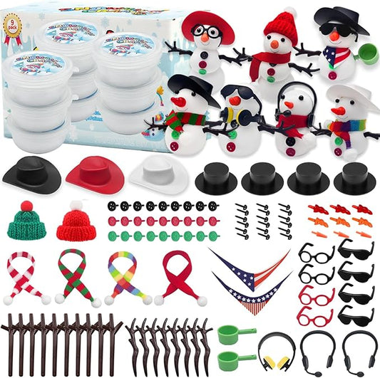 Christmas Snowman Crafts Sets，Build a Snowman Crafts Kit for Kids, Modeling Clay Christmas Snowman DIY Sets clay kit for kids, Christmas Stocking Stuffers for Kids, Christmas Crafts Xmas Gift