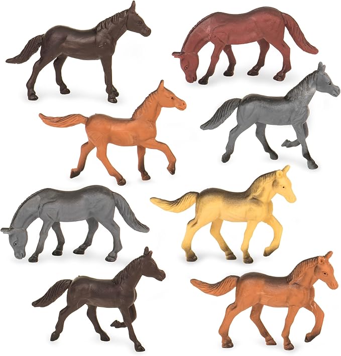 Terra by Battat – 60 Pieces Wild Horses Tube – Miniature Realistic Horse Toys – Plastic Animal Figurines for Kids Toddlers – Playset 3+ Years