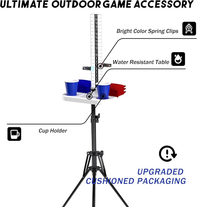 Cornhole Scoreboard 2 Sets Cornhole Score Keeper with Drink Holder Corn Hole Game Accessories for Outside, Yard Game