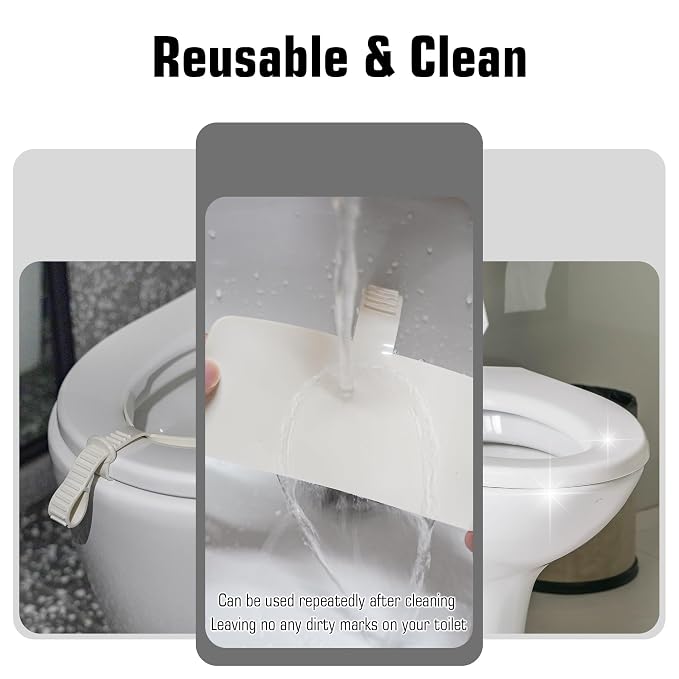 Toilet Pee Splash Guard – Urine Deflector Blocks Leaks Center Strap with Built-in O-Ring | Comfortable Pee Shield for Toddlers, Potty Training & Elderly | Fits Most Toilet Seats (2, 11.4x6.3inch)