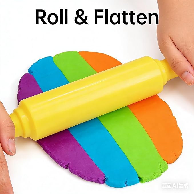 Dough Tools Play for Kids-Dough Accessories Molds Dinosaur Fruit Roller Cutter Scissor and Storage Box, Party Favors Set for Age 3+