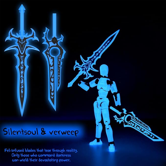 Glowing Titan 13 Action Figure Set Already Assembled, T13 Action Figures with Weapons Accessories 3D Printed T 13 Lucky Robo Dummy Nova 13 Action Figures, Figura de acción t13 (3-Colors-B)