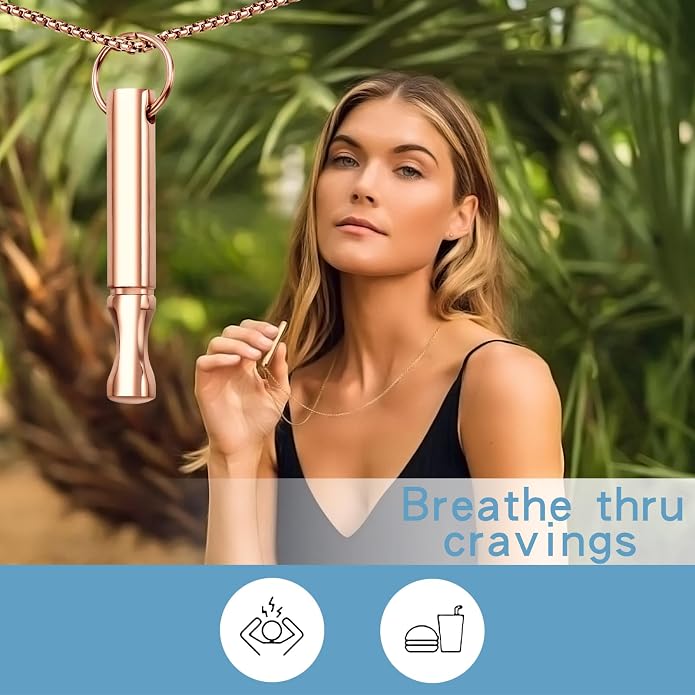 Mindfulness Breathing Necklace Stress Relief Pendant Stainless Steel Anxiety Breathe Necklace for Women Men