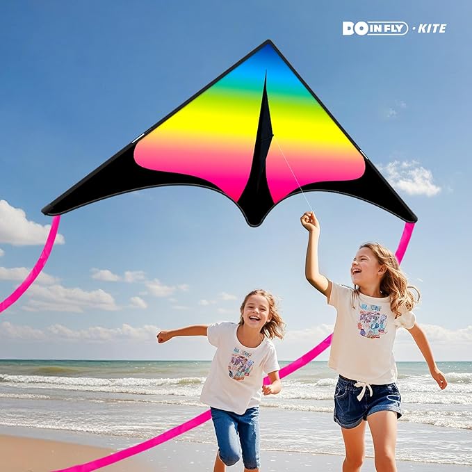 Delta Kite for Kids & Adults, Extremely Easy to Fly Kite, Suitable for Family outings, Outdoor Games and activitie