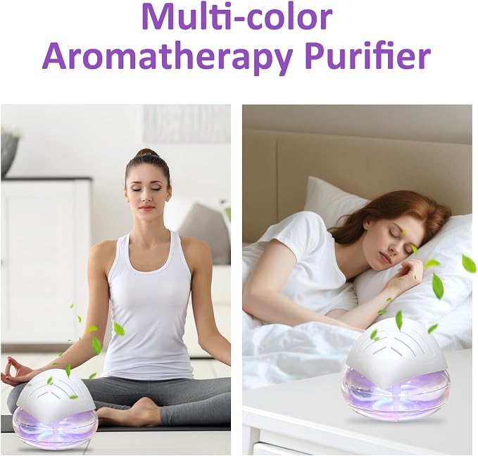 Water Air Purifiers for Home, Air Washer Aroma Diffuser, Air Filter Washer Humidifier, Essential Oils Aroma Fresher with LED Night Light for Office, Bedroom,Small Air Cleaner for Smoke and Pets