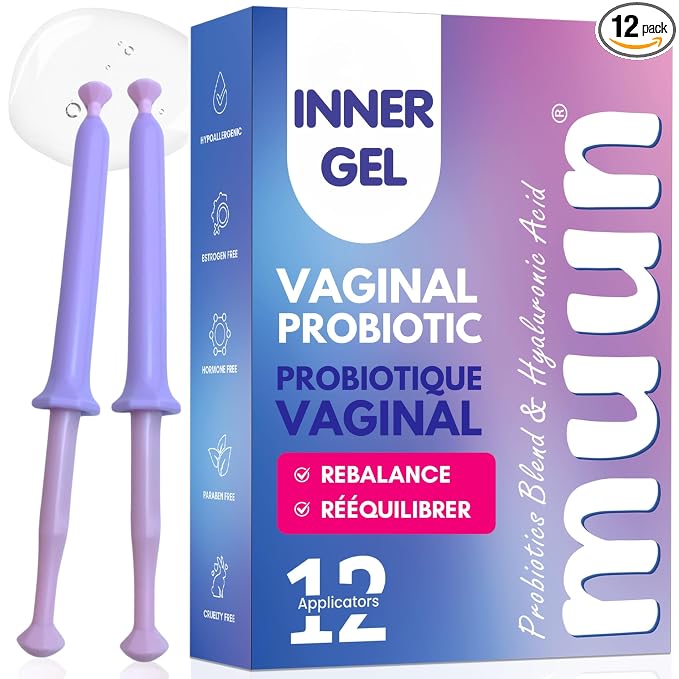 Muun Women's Vaginal Probiotics Yeast Infection & BV Treatment Pack of 12 Vaginal Moisturizer for Dryness & Promote pH Balance Feminine Odor Elimination & Vaginal Health Hormone & Estrogen Free