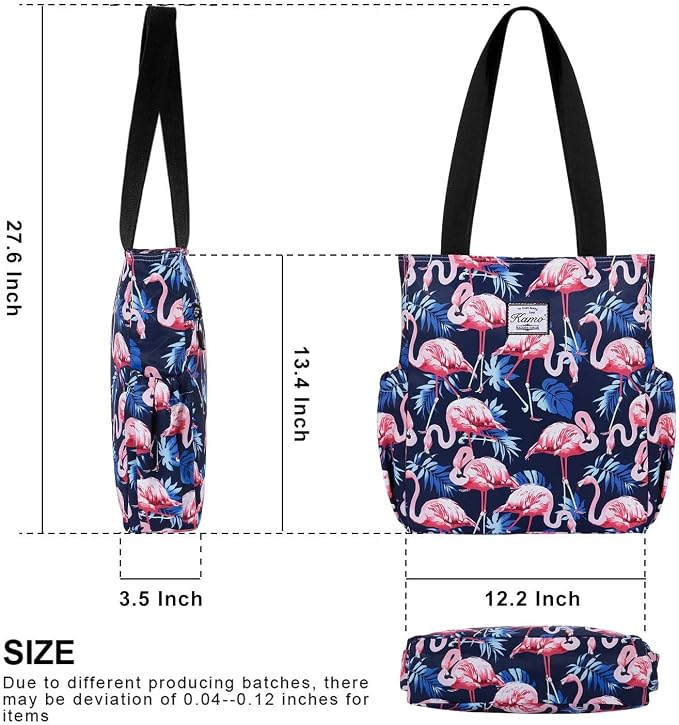 KAMO Floral Tote Bag - Waterproof Lightweight Handbags Travel Shoulder Bag for Hiking Yoga Gym Swimming Travel Beach