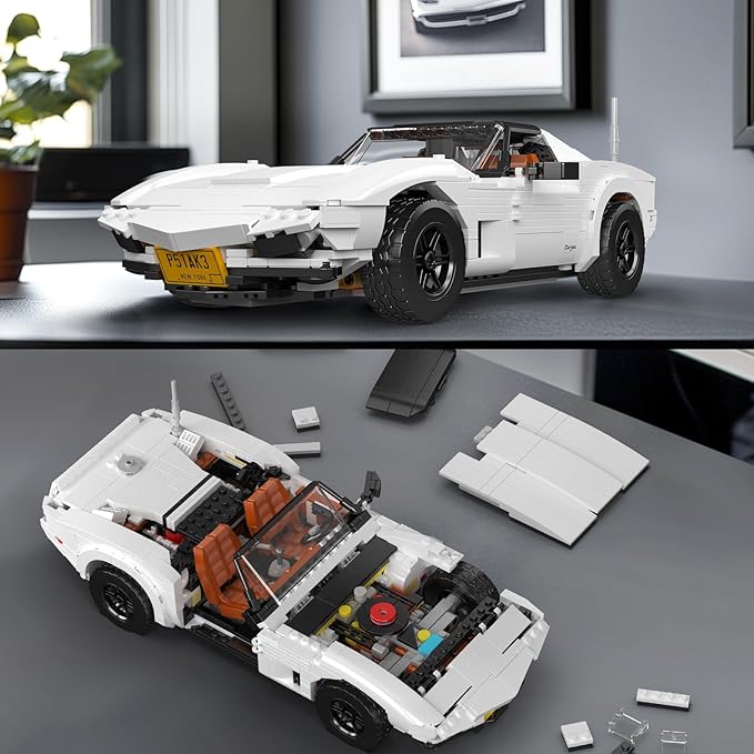 Mould King 10198 Technology Supercar Building Block Kits, Car Model Building Sets, MOC Car Gift for Adult Collections Enthusiasts, 1347 Pieces