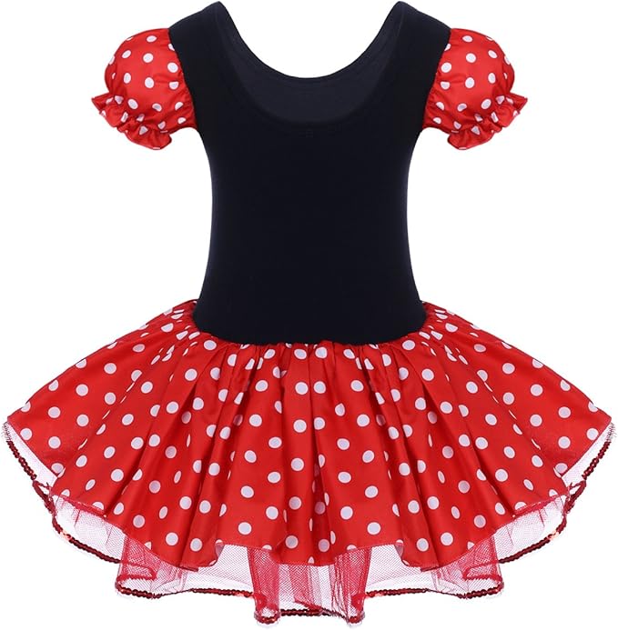 IBTOM CASTLE Toddler Girl Polka Dots Party Fancy Costume Tutu Dress up Dance Leotard Gymnastic Cosplay Cartoon Ear Headband