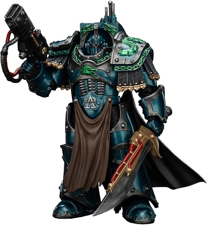 JoyToy 40K Genuine License 1:18 Action Figure, Alpha Legion Legion Praetor in Cataphractii Terminator Armour, 4.96 inch Collectible Action Figures Sets