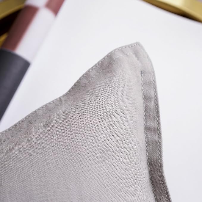 Jeanerlor Decorative Cotton Linen Chair Natural Throw Pillow Case, Sofa Durable Classy, Comfortable Cushion Cover for Living Room Car 26"x26"(65 x 65cm), Silver Grey