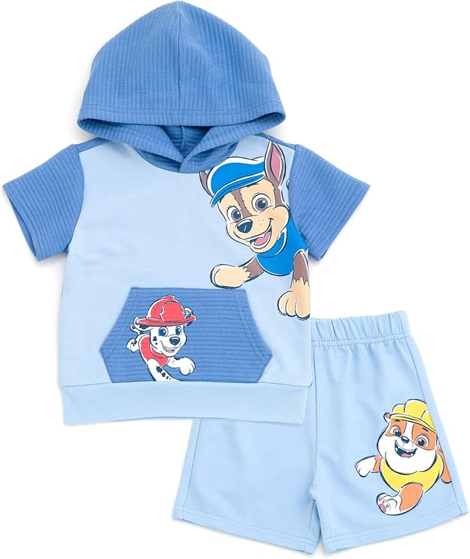 Paw Patrol Pullover Hoodie and French Terry Shorts Newborn to Little Kid Sizes (Newborn - 5)