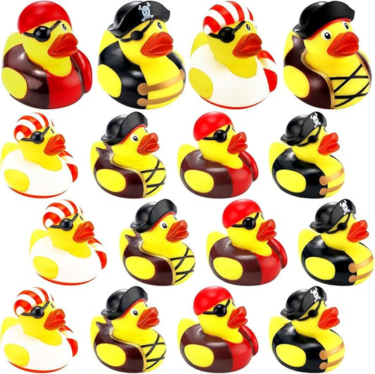 Lewtemi 36 Pcs 2 Inch Mini Pirate Rubber Ducks Cruise Ducks for Hiding with Tags Cute Yellow Decor Bathtub Pool Pirate Party Favors for Carnival Supplies Birthday Party Favor Gifts