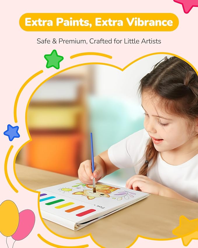 TECJOE 3 Pack Paint with Water Coloring Books for Toddlers, Watercolor Painting Set with 6 Brushes, Travel Activities for Kids Ages 1-3 4-8, Birthday Gifts Arts & Crafts Toy, Princess, Forest & Sea