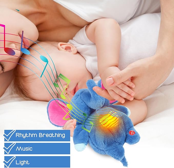 Soothing Elephant Breathing Lights and Sound Machine for Adults and Kids