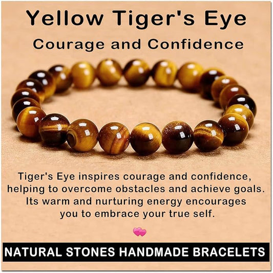 AD Beads Handmade Gemstone Stretch Elastic Bracelet Crystal Healing Reiki Nature's Beauty and Spiritual Essence Unisex