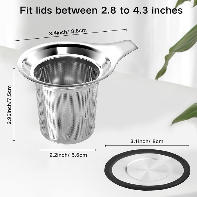 Gute 2 Pack Tea Infusers for Loose Tea, Food Grade Silicone and 304 Stainless Steel Extra Fine Mesh Tea Strainer for Tea, Coffee, Teapots, Mugs