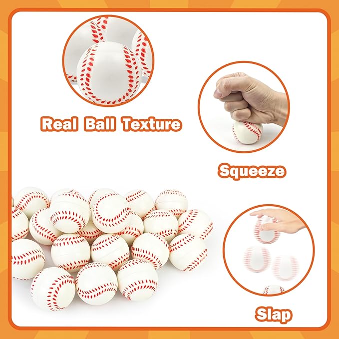 Baseball Valentines Day Cards Gifts for Kids Classroom,24 Pack Mini Stress Sports Baseball Toys W/ Exchange Cards for Boys Toddlers,Valentine Goodie Bag Stuffers School Party Favors Non Candy Treats