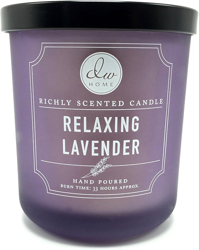 DW Home Relaxing Lavender Scented Candle for Home, 9 oz, 8.8 oz Candle Jar, Up to 33H Burn Time, Luxury Scented Candle for Relaxation, Gifting, Home Décor