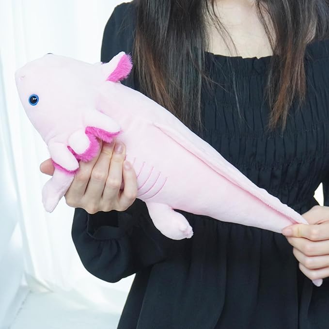 Axolotl Plush Toy, Axolotl Stuffed Animal,Soft Axolotl gifts Toys,Cute Salamander Plush,Salamander Plush Toy Gift for Kids and Adults - 17 Inch, pink