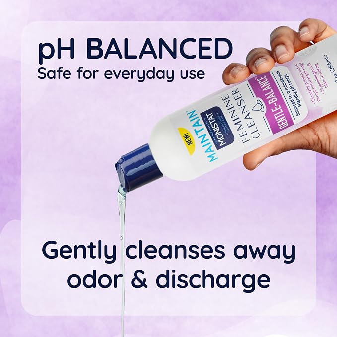 Monistat Gentle-Balance Feminine Cleanser for Women, Feminine Wash with Lactic Acid and Oatmeal Extract, Fragrance-Free, pH Balanced, 10 Fl Oz (Pack of 3)