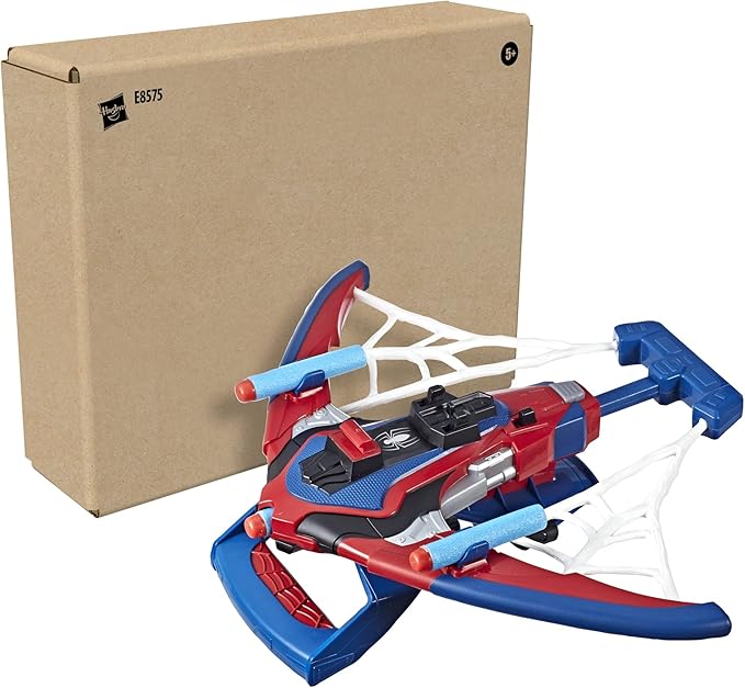 Marvel Spider-Man Web Shots Spiderbolt NERF Powered Blaster Toy, Fires Darts, 3 Darts, Kids 5+ Years (Amazon Exclusive)