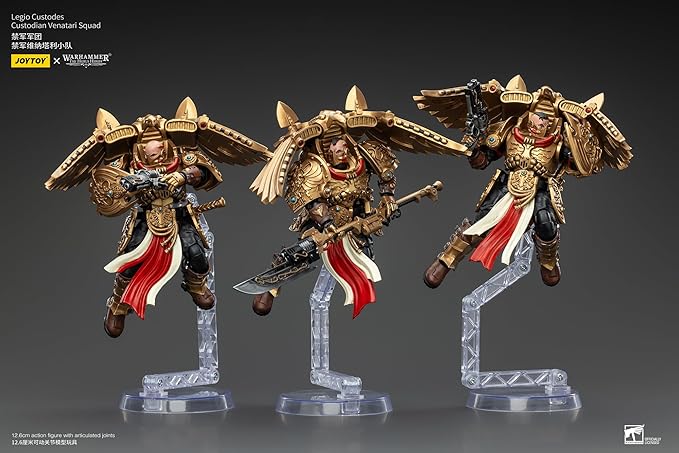 JOYTOY Warhammer The Horus Heresy Legio Custodes Custodian Venatari Squad Set 3, 1:18 Scale 5.4in Action Figure Mecha Joy Toy Collection Model