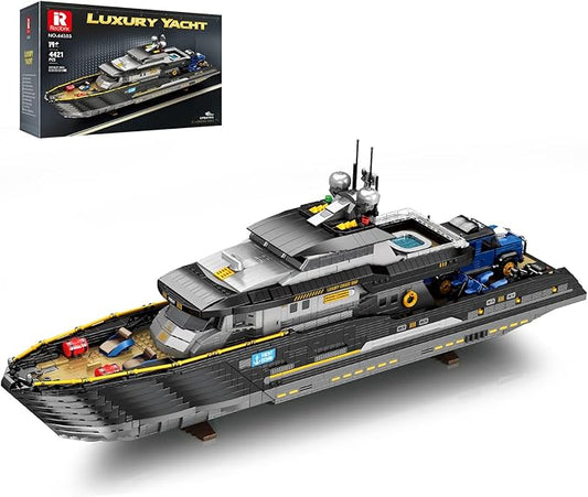 Luxury Yacht Building Block Set for Adult 66103, Cruise Ship Building Toy Boat Model Kit, Yacht Collectible Display Decorations Gift for Adult Boys Girls Kids 14+ (4421PCS)
