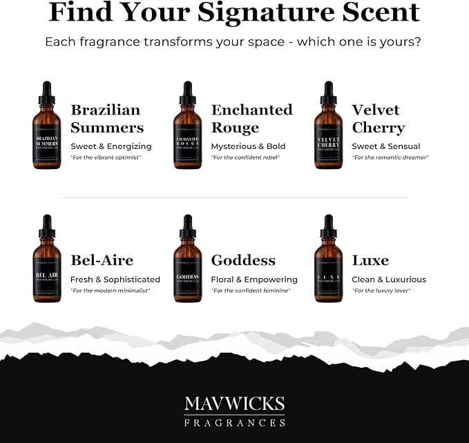 Mavwicks Fragrances Diffuser Oil (Bel-Aire) – 2oz Premium Essential Oil Blend for Aromatherapy Diffusers, Long-Lasting Luxury Home Fragrance for Living Room, Bedroom, Office, Bathroom & Hotel