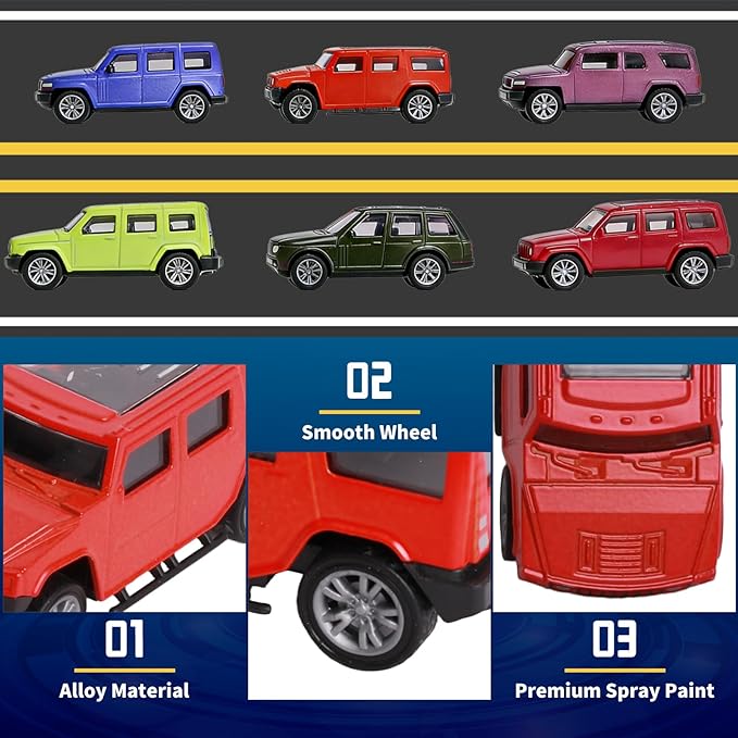 Color Changing Cars Bath Toys for Kids Ages 3 and Up 6Pcs 1：60 Pull Back Cars Model, Change Color in Water Above 35 Degrees Celsius