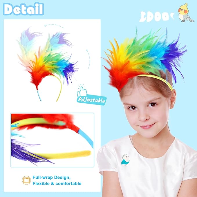 Bird-Costume-Parrot-Wings for Kids with Bird Headbands, Boys Girls Eagle Dress-up Cape Halloween Party Favors Gifts