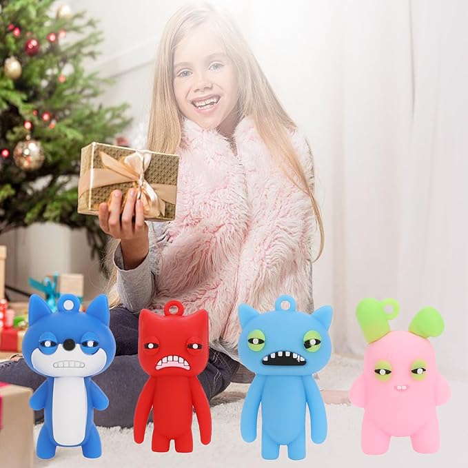 Keychain Accessory,10 Pcs Funny Ugly Monster Action Figures for Kids