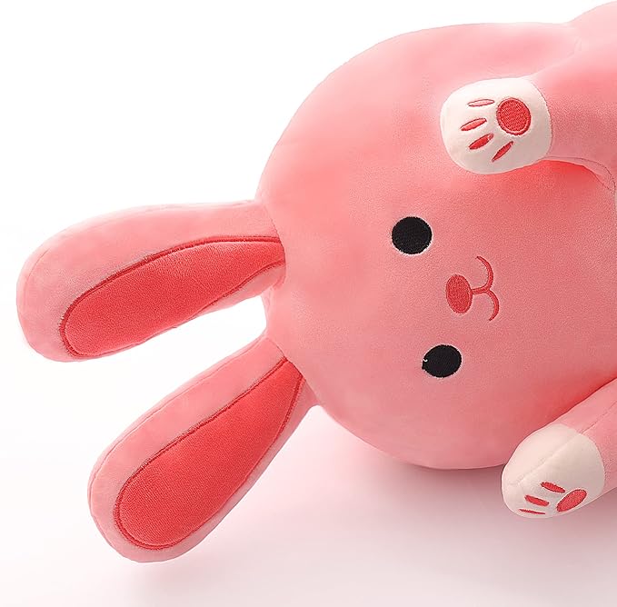 Long Rabbit Plush Toy Pillow Soft Pink Rabbit Plush Pillow Long Stuffed Animal Toy Gift for Kids Girlfriend 110cm