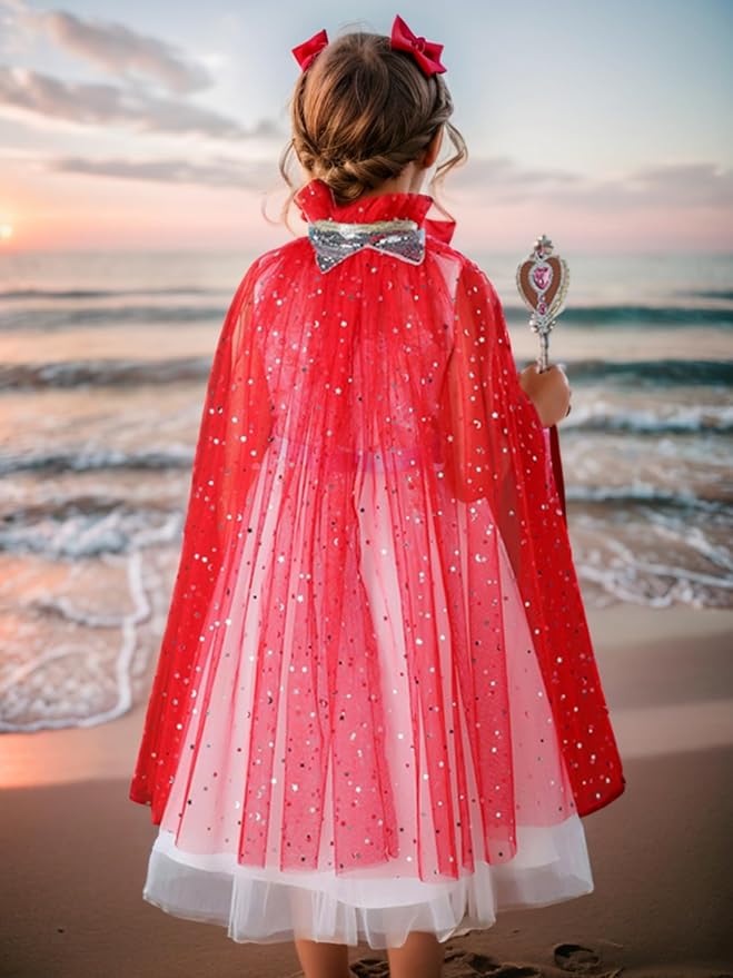 FKKFYY Rainbow Cape Cloak for Girl Princess
