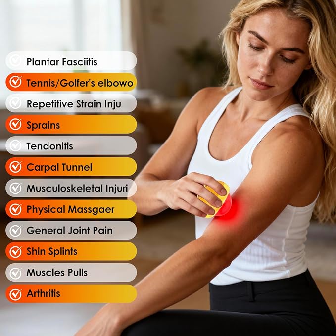 Manual Massage Ball with Red Light Therapy,Trigger Point Tool for deep Tissue & Muscle Pain Relief,Suitable for the Whole Body