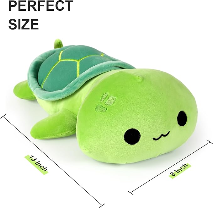 Onsoyours Sea Turtle Cute Plush, Green Soft Stuffed Animal Turtle Plush Pillow, Tortoise Kawaii Plushie Toy for Kids (Green Turtle, 13")