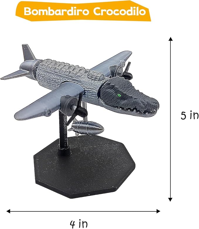 Italian Brainrot Sculpture,Brainrot Toys,Brainrot Action Figures,Collectible Italian Brainrot Characters,Best Gift for Brainrot Fans & Kids (Bombardiro Crocodilo)